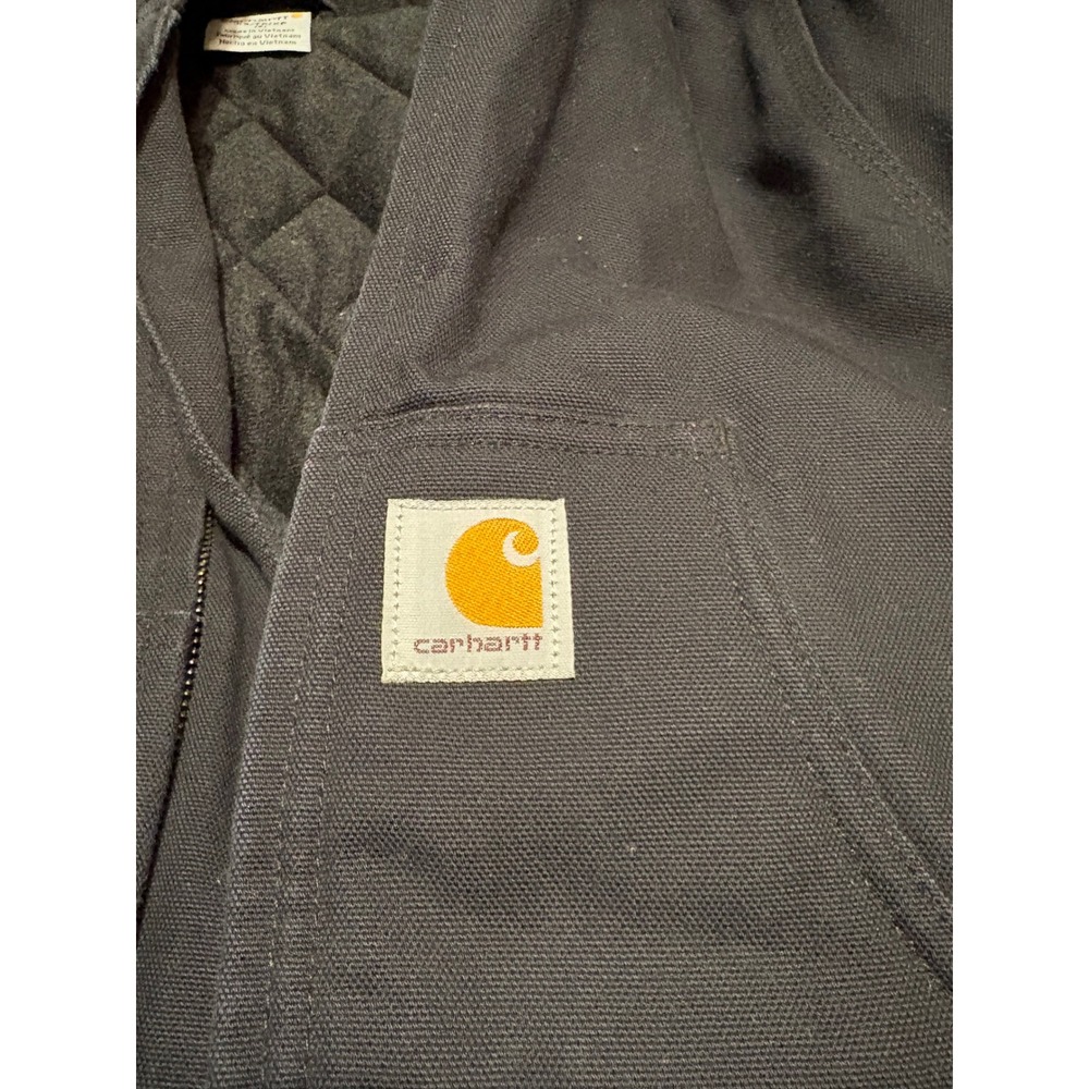 Carhartt Kids Black Quilted Lined Duck Active Jacket XS 6 CP8417